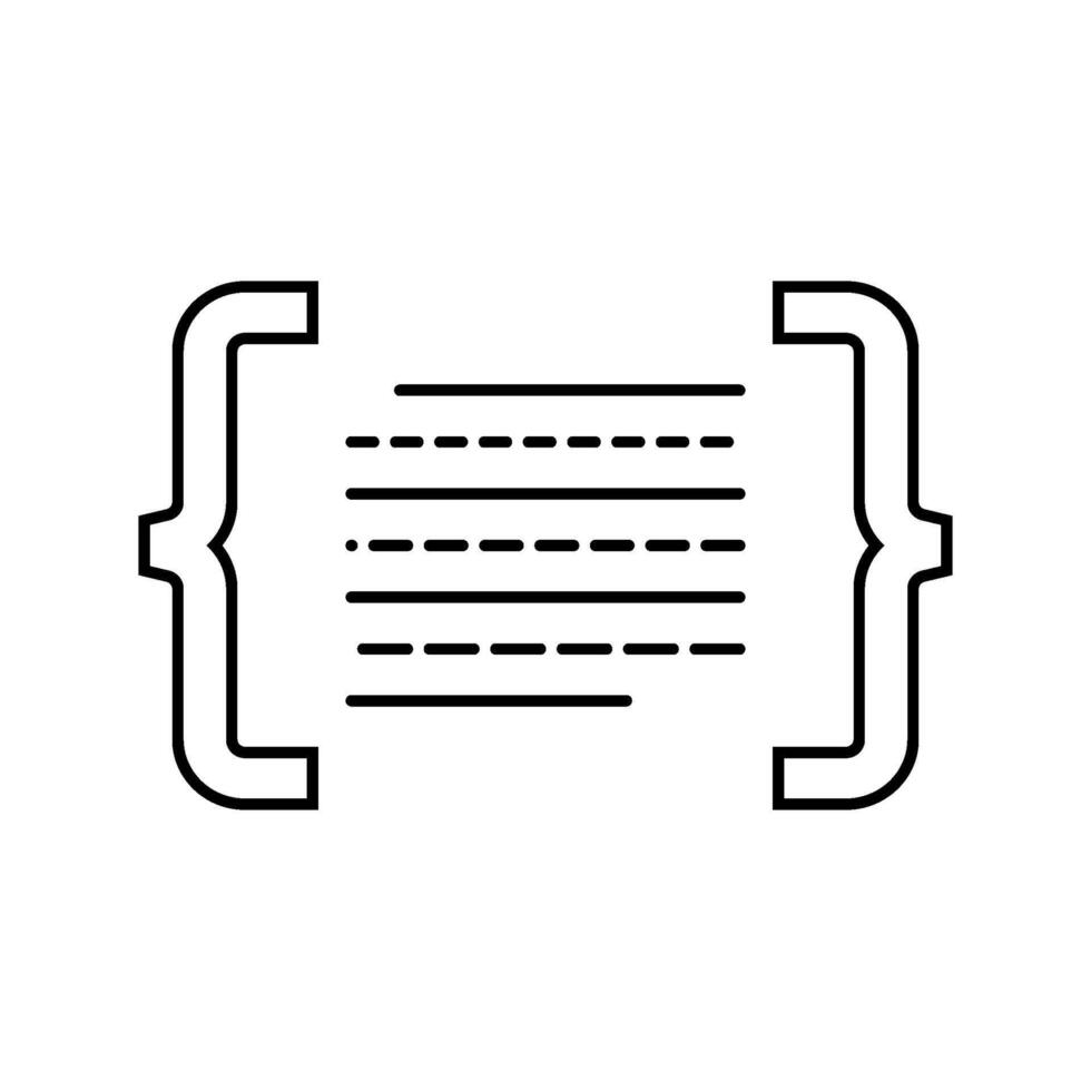 code brackets with letters nlp line icon thing vector