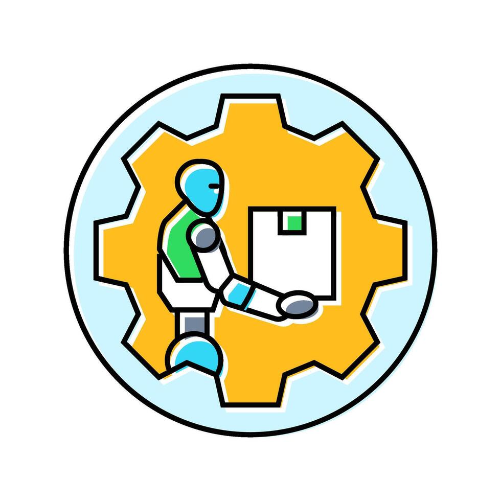 automatización robot profundo aprendizaje color icono objeto vector
