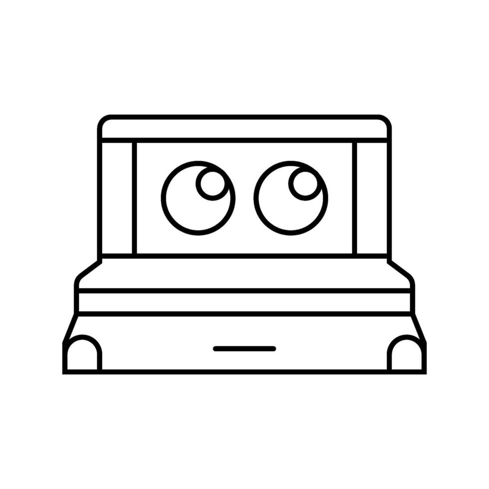 lidar sensor autonomous vehicle line icon emblem vector