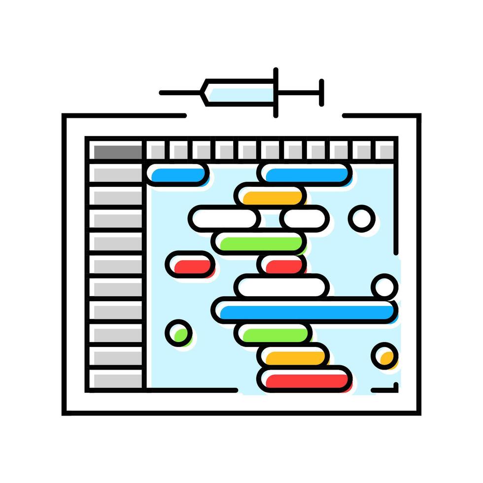 vaccine schedule immunization color icon object vector