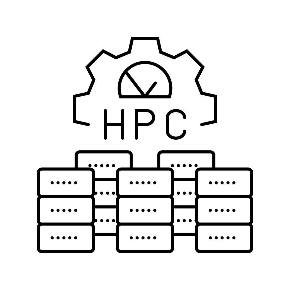 high performance computing line icon component vector