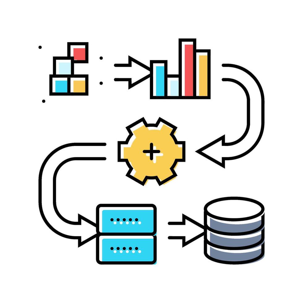 pipeline big data color icon thing vector