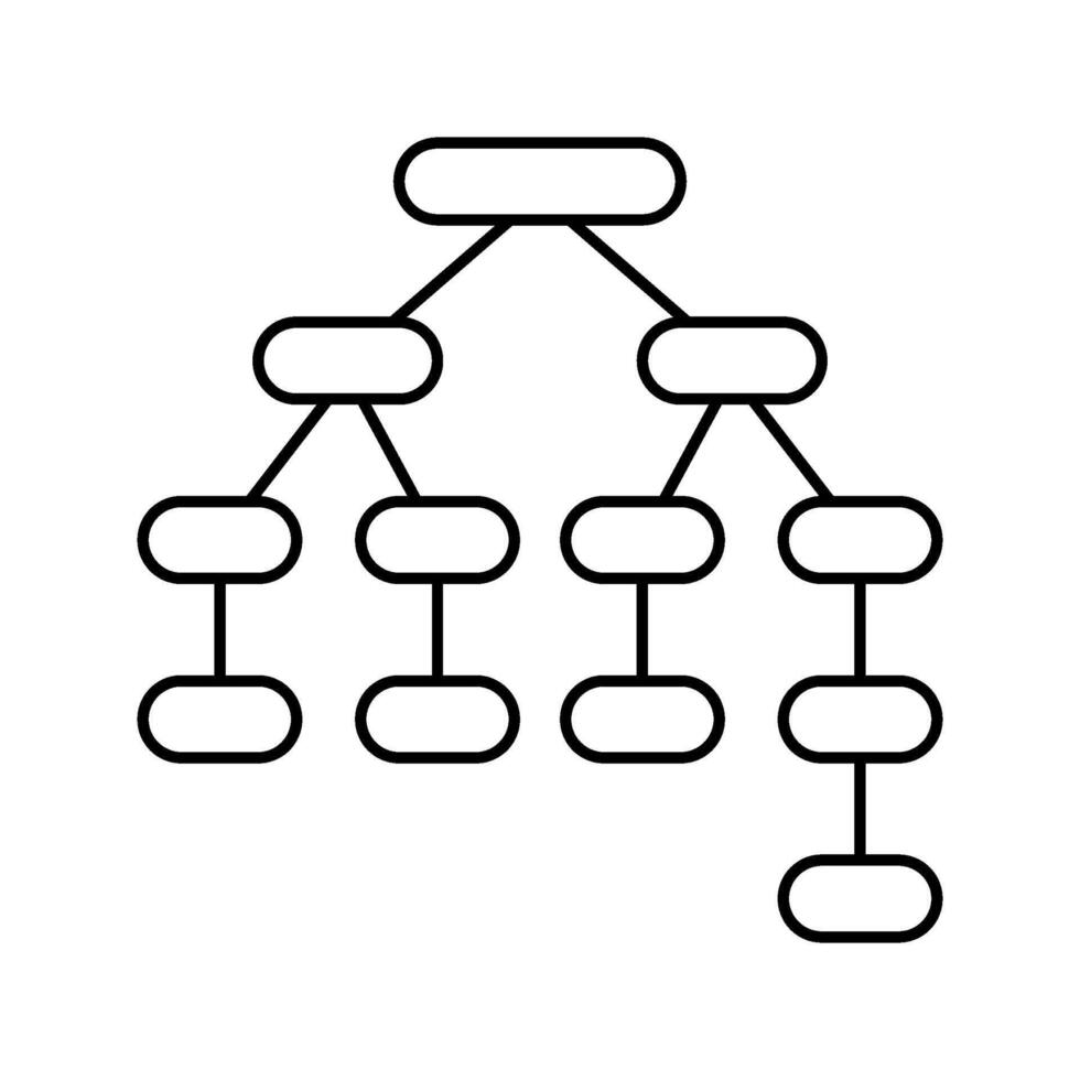 sintaxis árbol nlp línea icono diseño vector