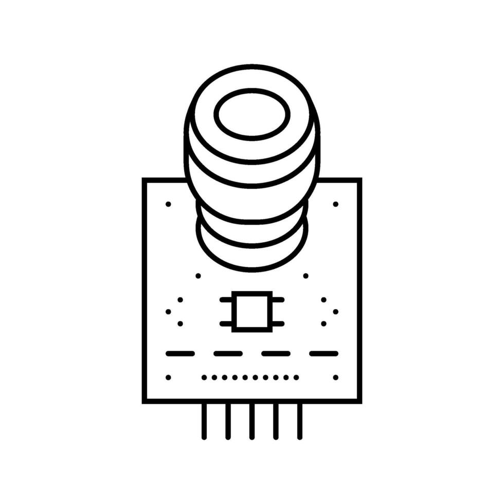 co2 sensor module line icon object vector