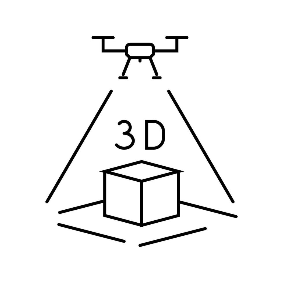 3d mapping tool aerial vehicle line icon object vector