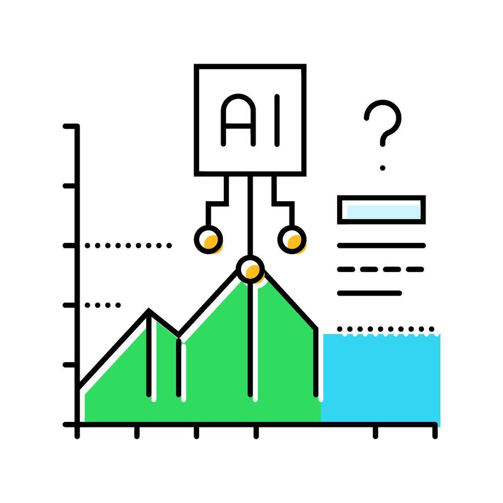 predictive analytics graph ai integration color icon module vector