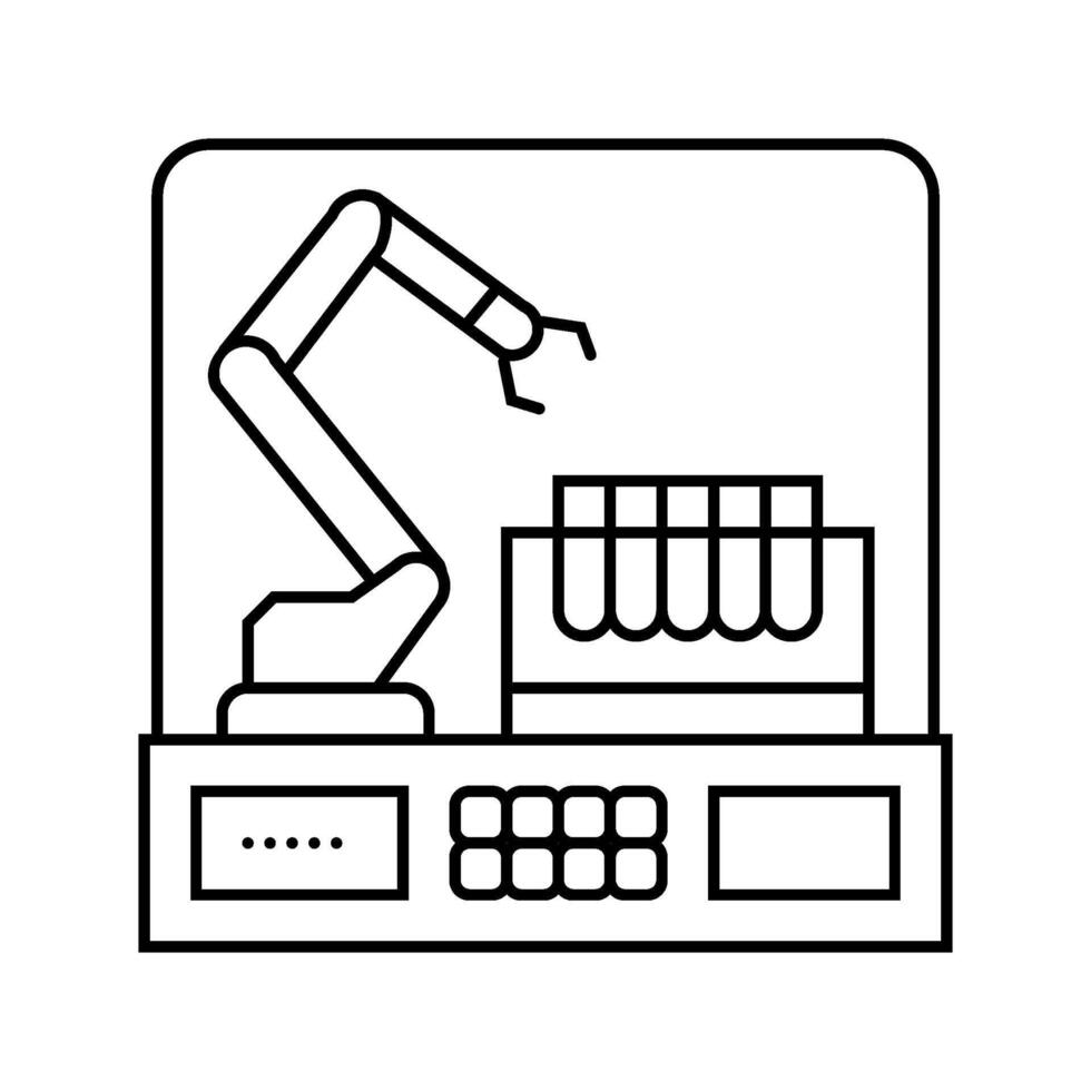 robótico brazo laboratorio investigación desarrollo línea icono fragmento vector