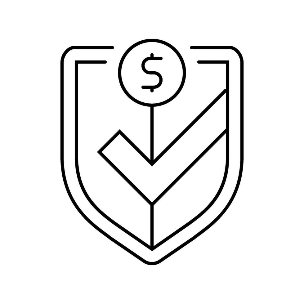secure transaction shield decentralized application line icon part vector