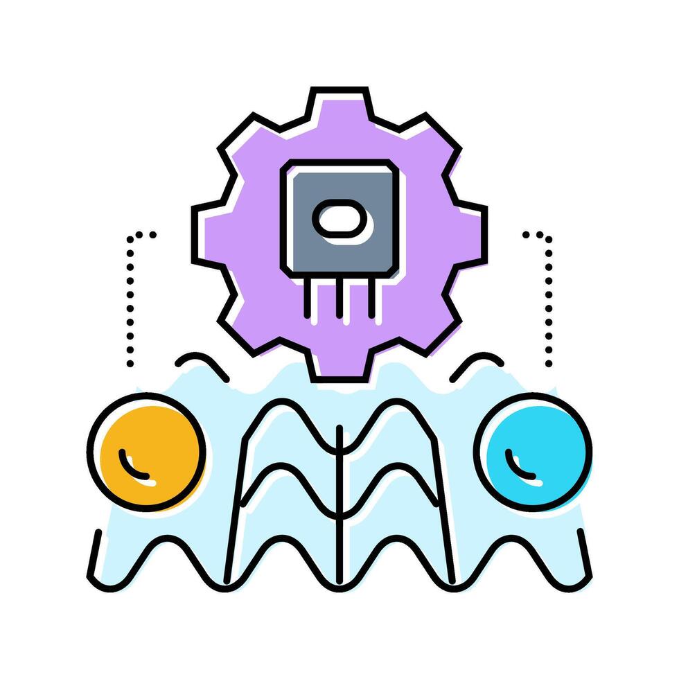 simulator quantum computer color icon fragment vector