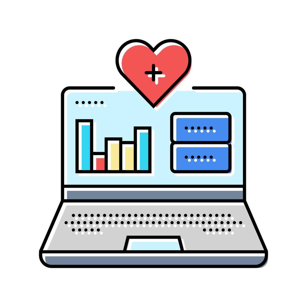 health data dashboard personalized color icon mark vector