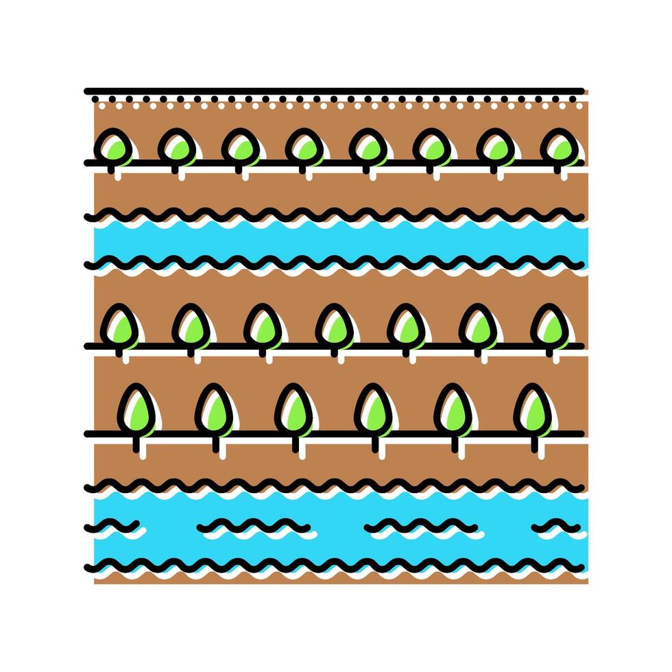 runoff from crops color icon object vector