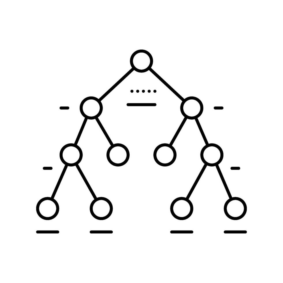 decision tree machine learning line icon emblem vector