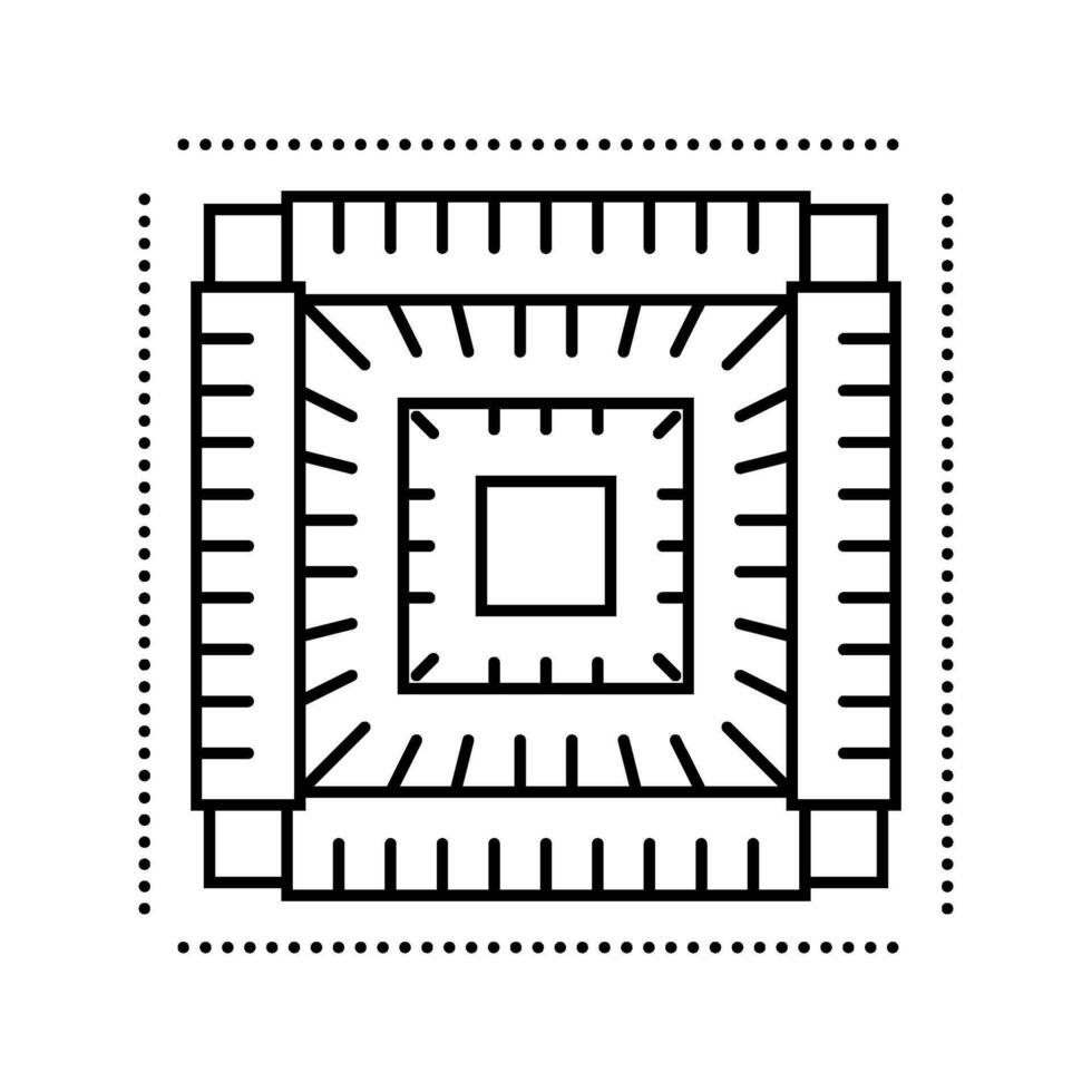 circuit board quantum computer line icon unit vector