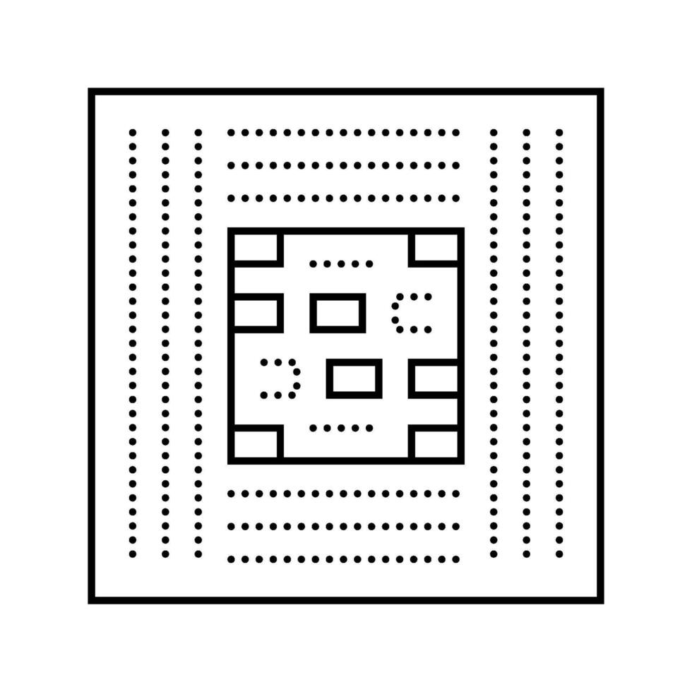 computer chip ai integration line icon module vector