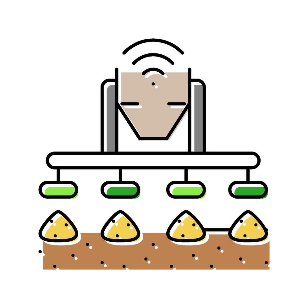 automated feeder agri tech color icon emblem vector