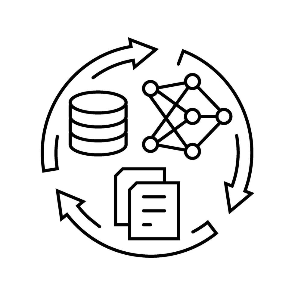training data machine learning line icon part vector