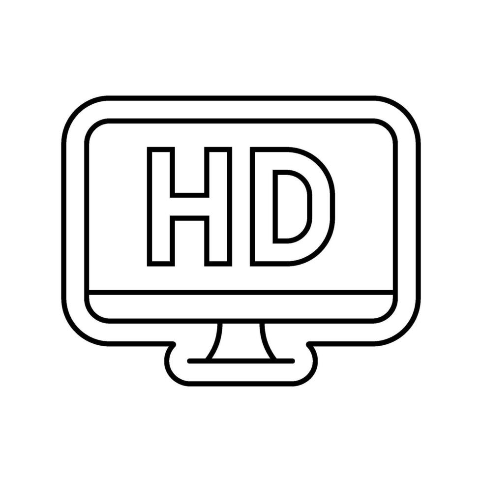 high definition display line icon unit vector