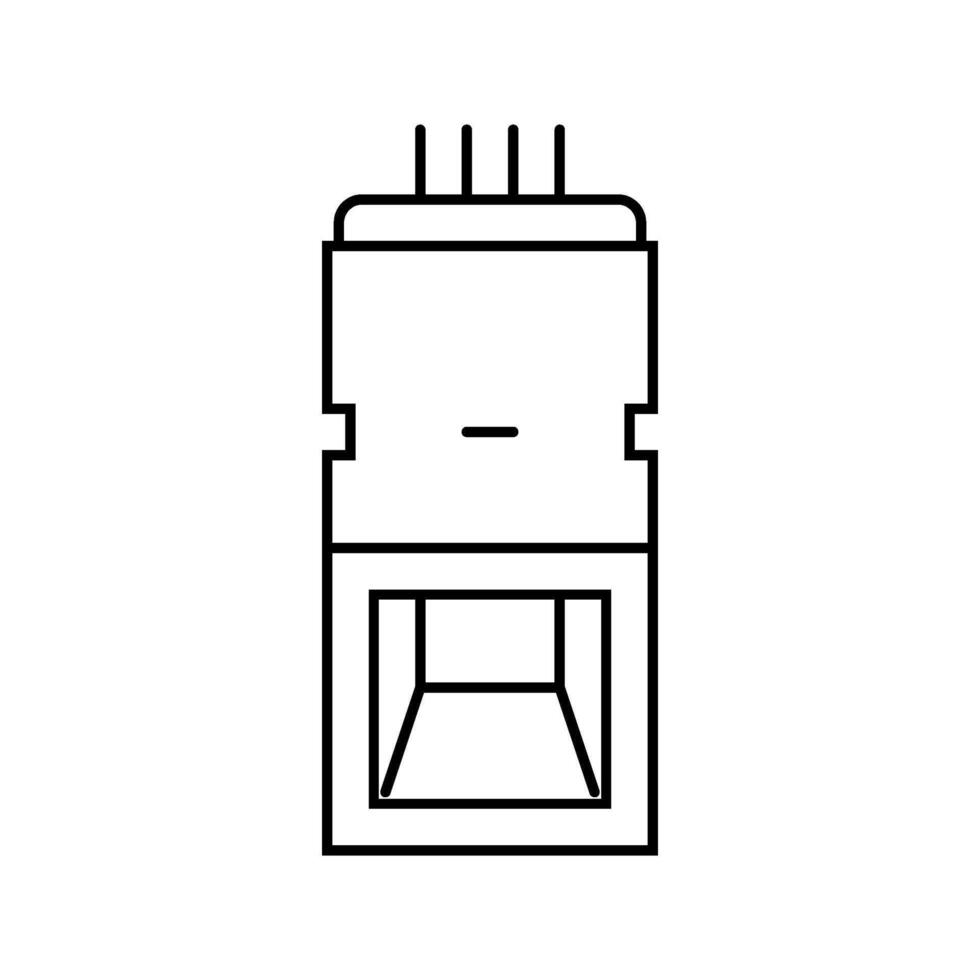 fingerprint sensor module line icon mark vector