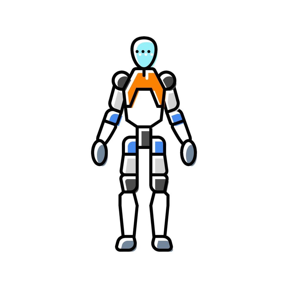humanoid robot social robotics color icon mark vector