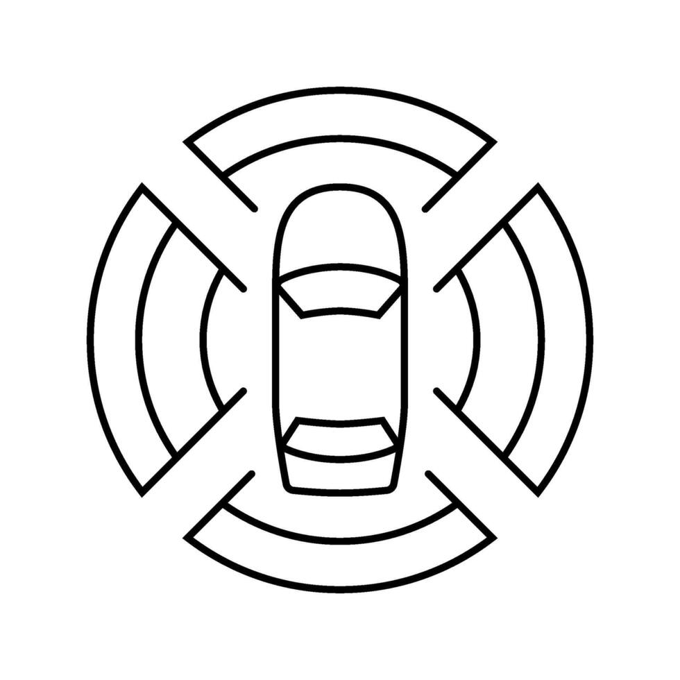 sensor array autonomous vehicle line icon product vector