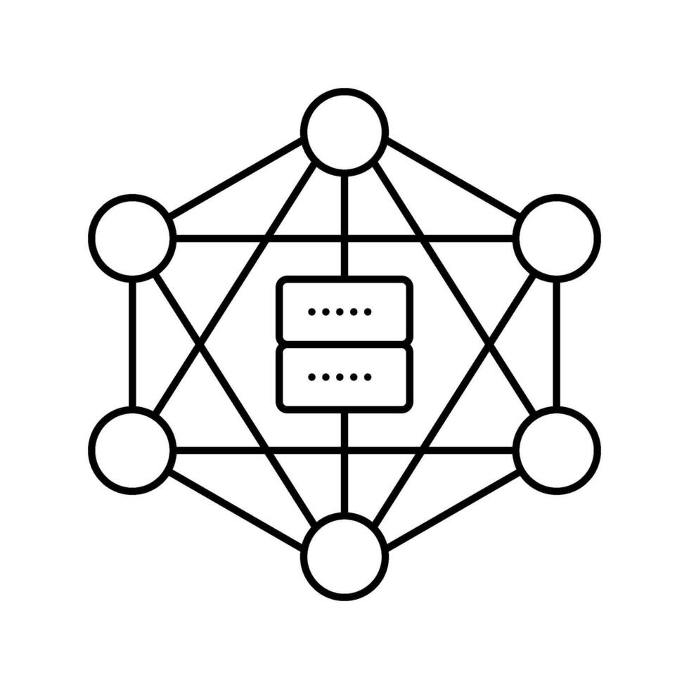 decentralized network application line icon indicator vector
