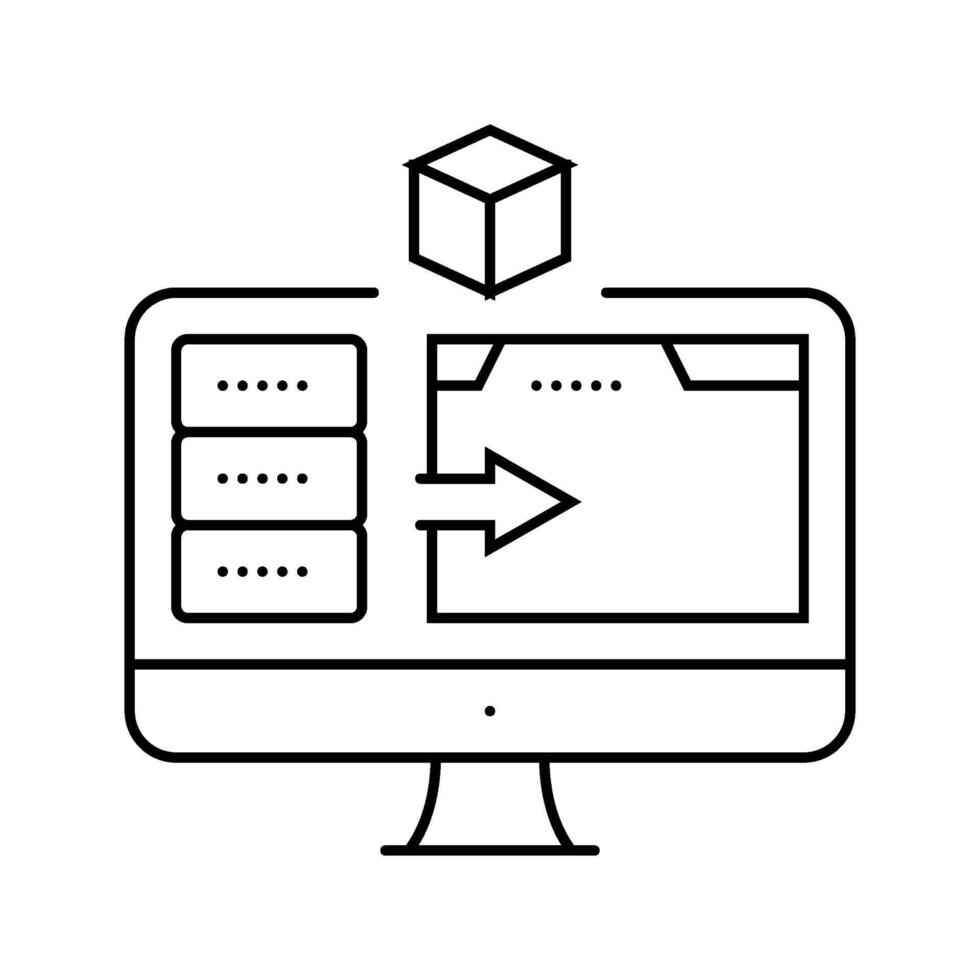 virtual machine data center line icon mark vector
