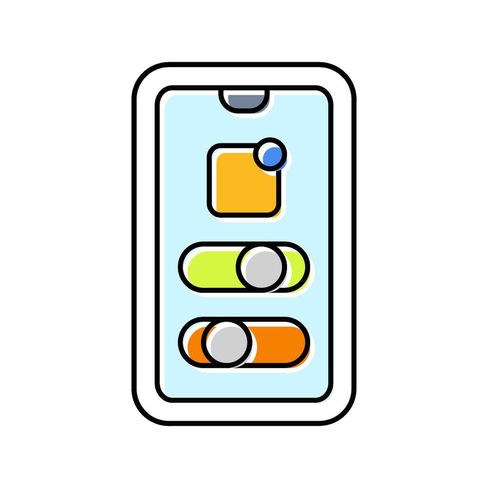 aplicación revisado color icono componente vector