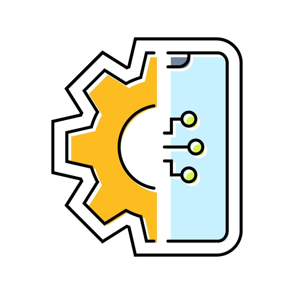smart app integration color icon part vector