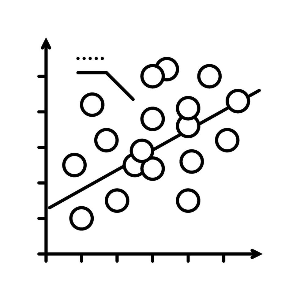 regression graph machine learning line icon entry vector