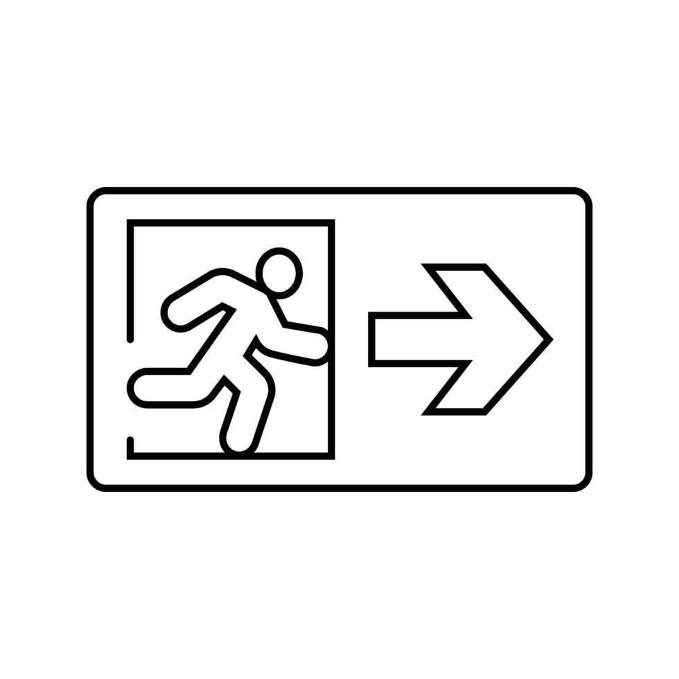 emergency exit information line icon unit vector