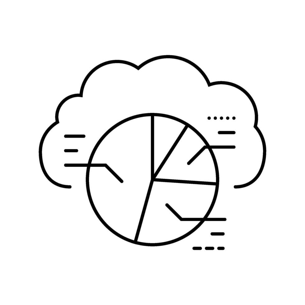 grafico nube informática línea icono firmar vector