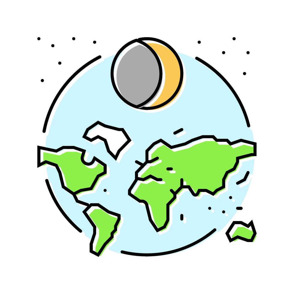 solar eclipse navigation geographical color icon sign vector