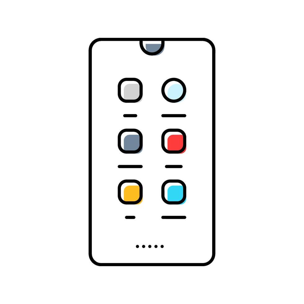 minimalist digital device mindful tech color icon element vector