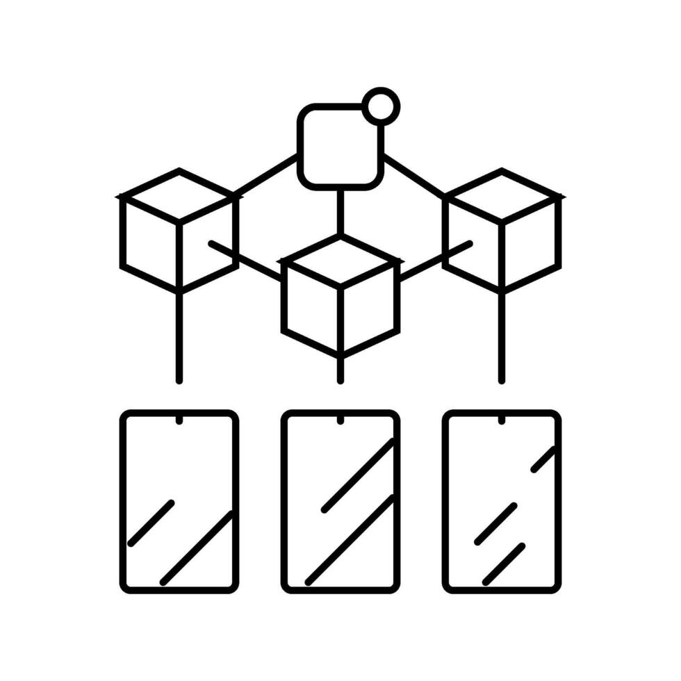decentralized app application line icon mark vector