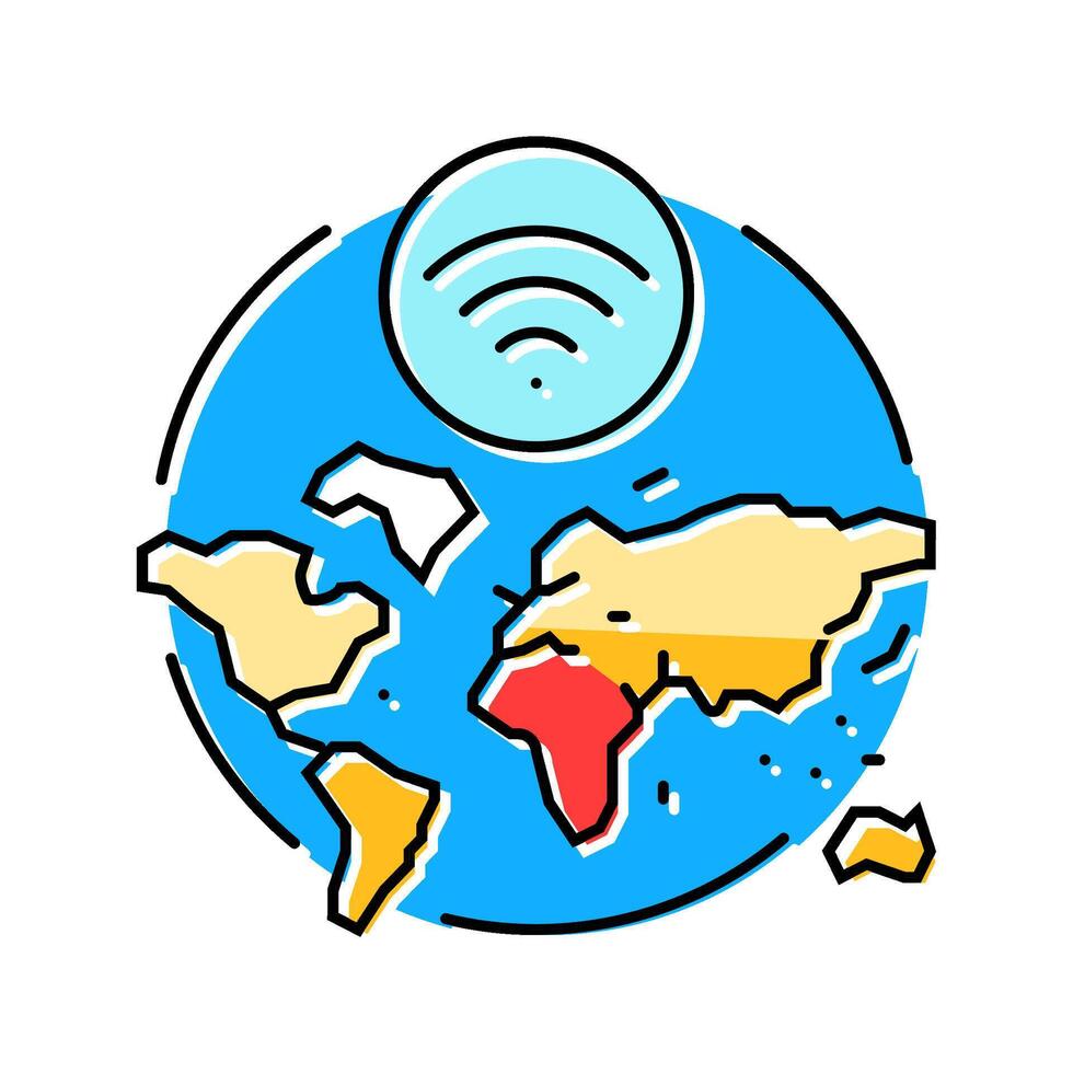 internet usage density map color icon component vector