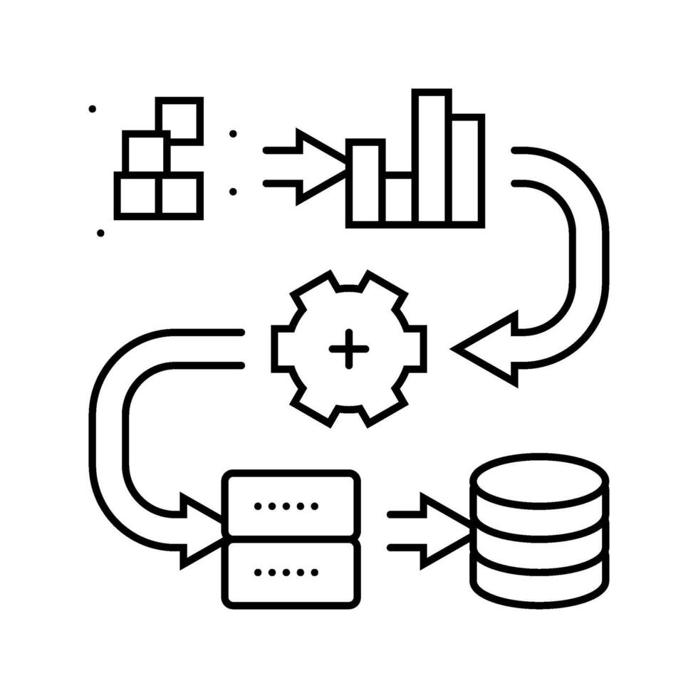 pipeline big data line icon entity vector