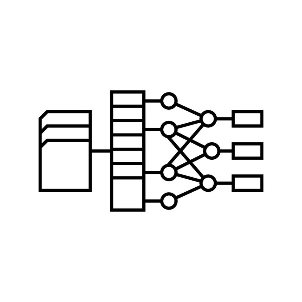 feature extraction machine learning line icon indicator vector
