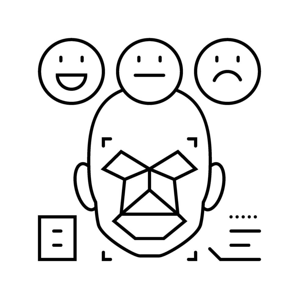 sentiment analysis face nlp line icon module vector