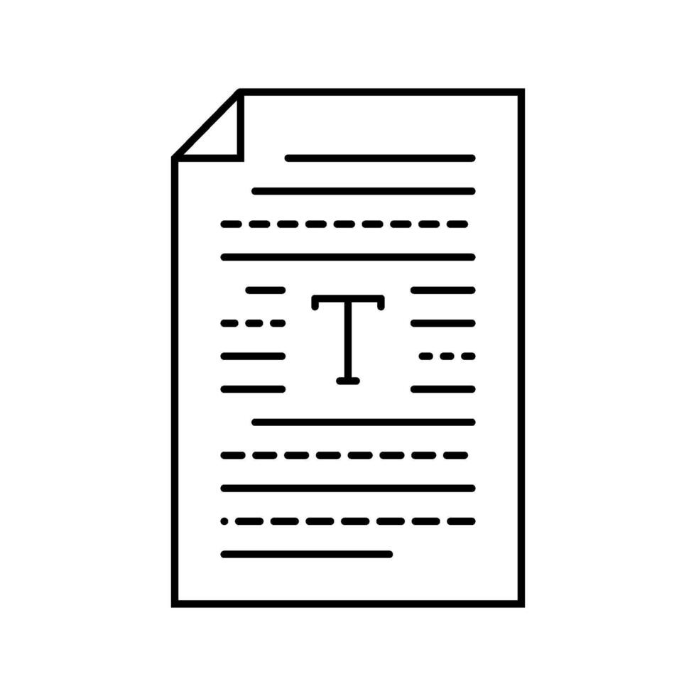 text document nlp line icon piece vector