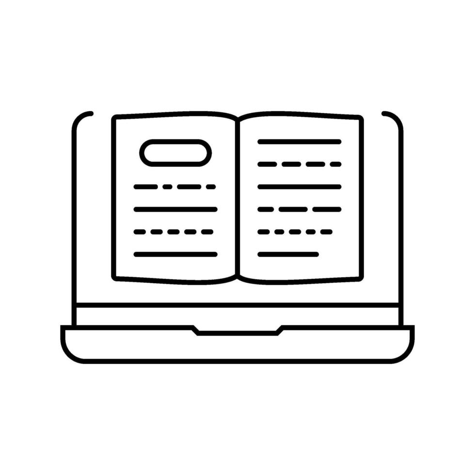 digital textbook education platform line icon object vector