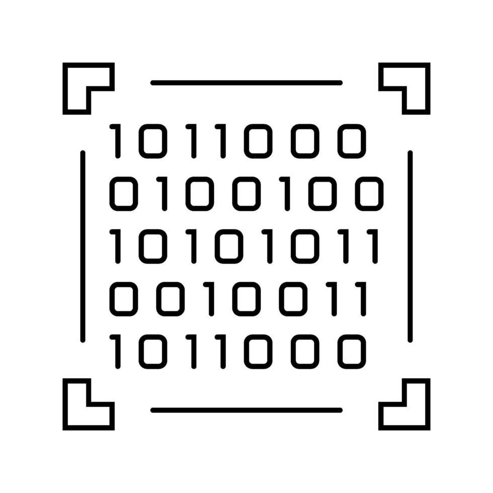 binary code big data line icon item vector