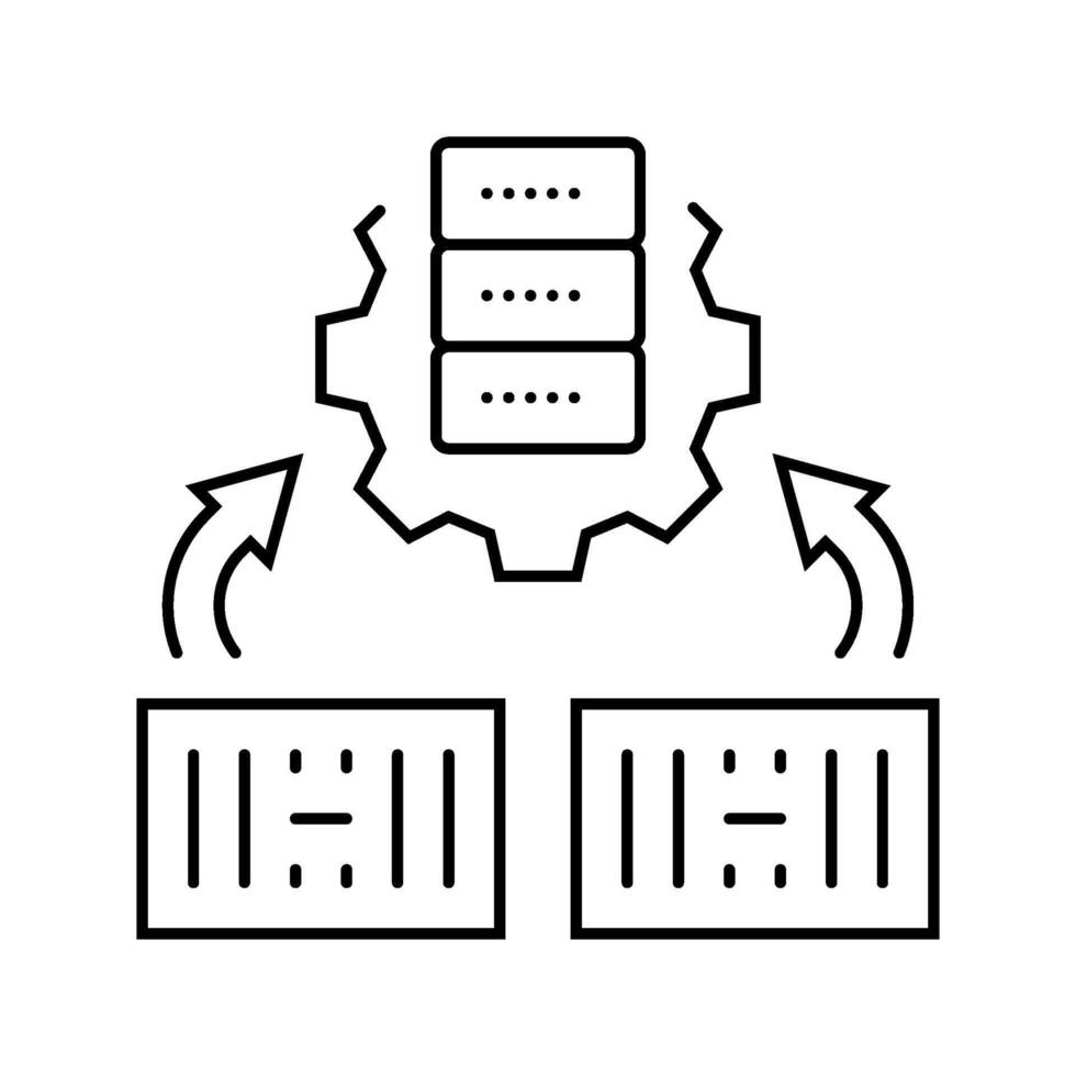 container orchestration data center line icon constituent vector