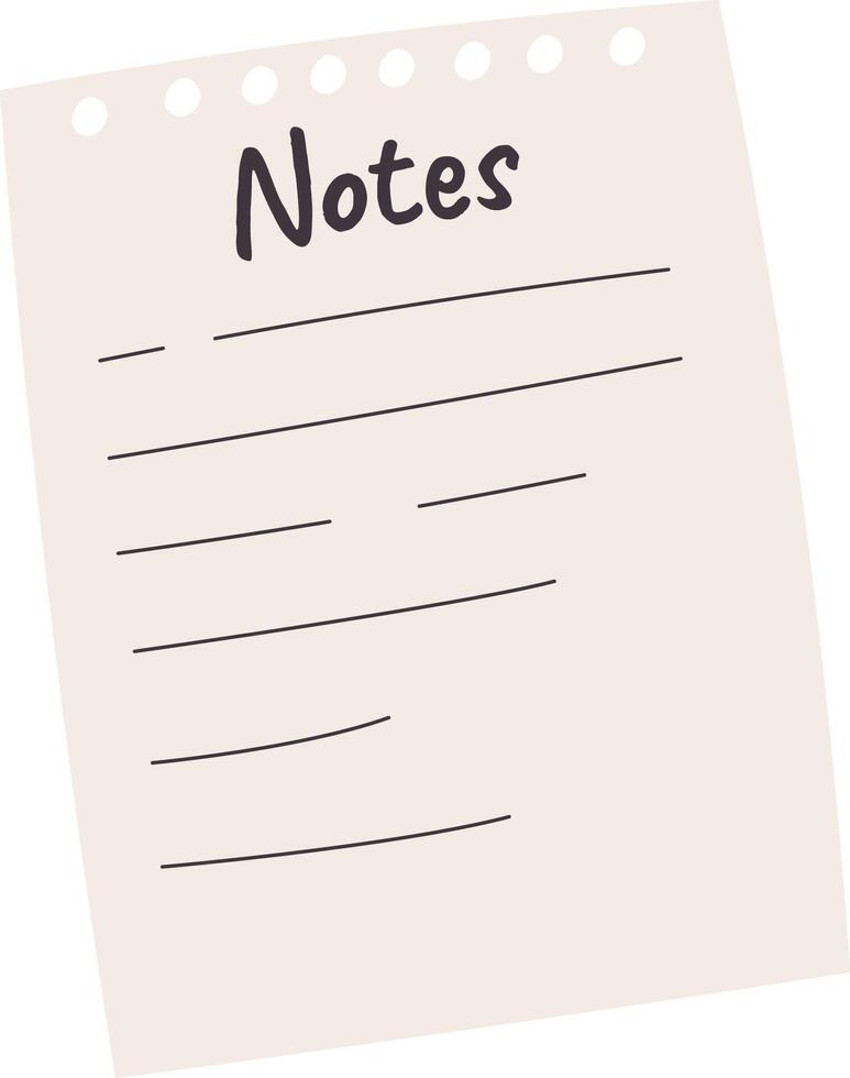 Notes Paper Sheet vector