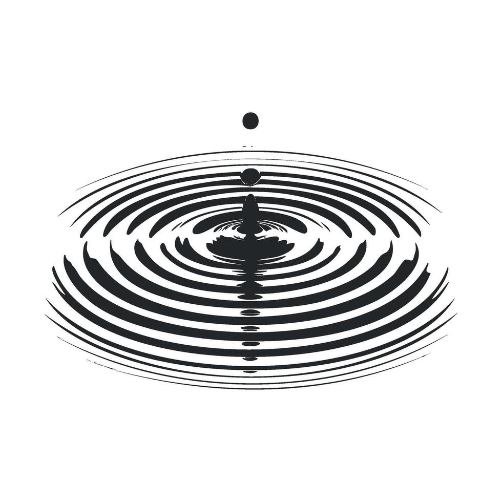 Water ripple effect created by a drop on a calm surface vector