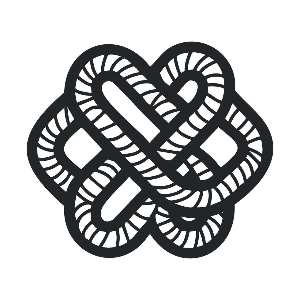 Intricate knot design with flowing lines for decorative use vector