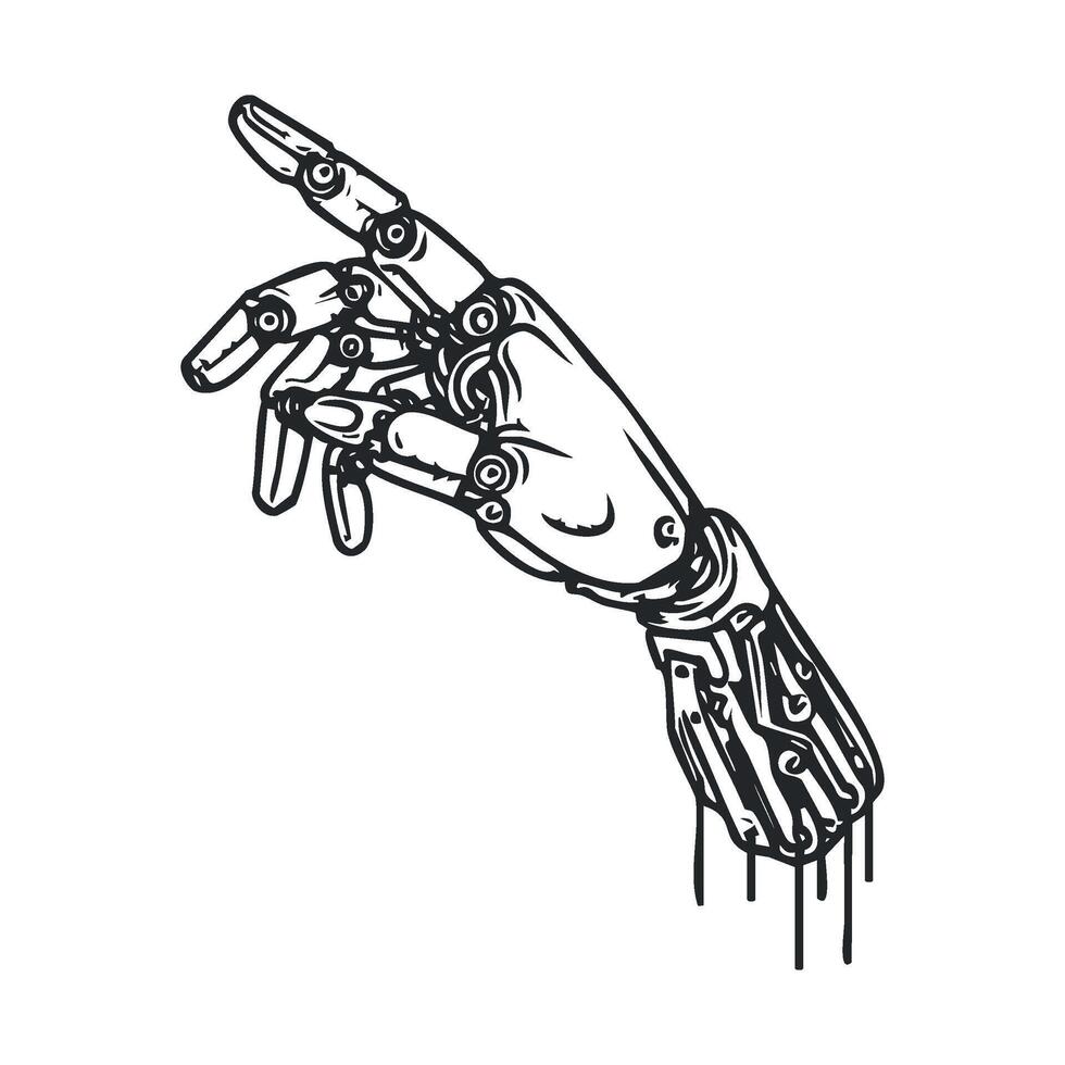 Robotic hand concept depicting advanced technology and innovation vector