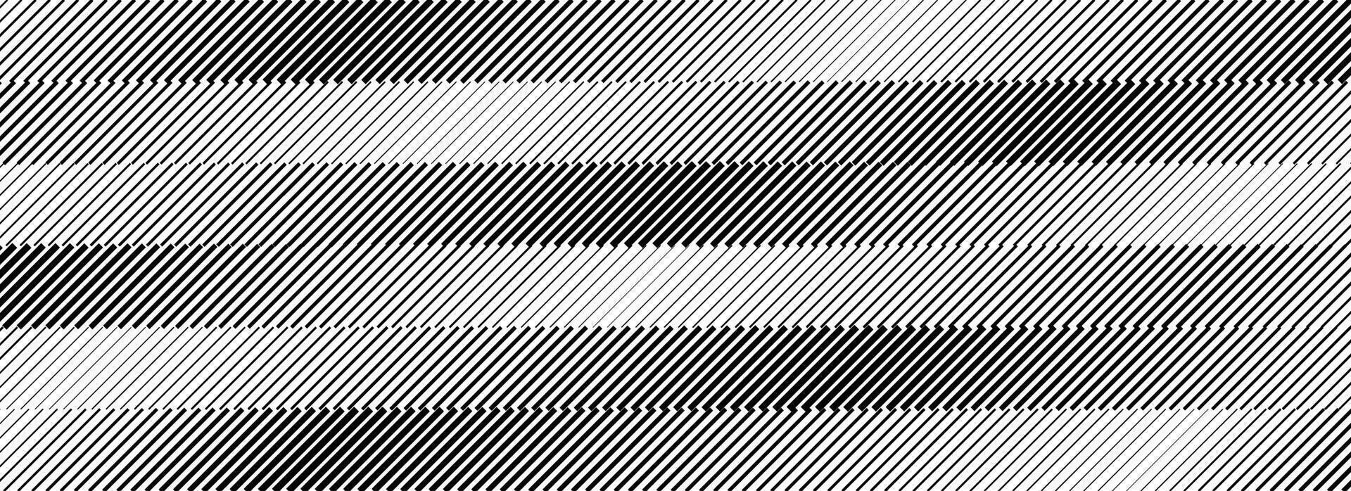 Oblique stripe halftone gradient texture. Diagonal line gradation background. Repeating striped pattern backdrop. Black and white parallel slanted wallpaper. Abstract Doppler effect concept vector