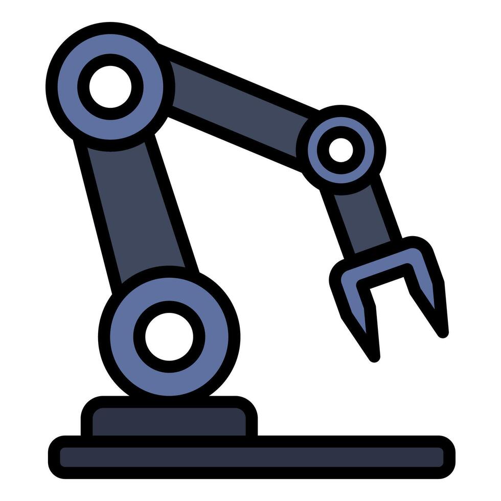 A robotic arm used in manufacturing and automation industry. This robotic arm can perform different task such as picking and moving items vector