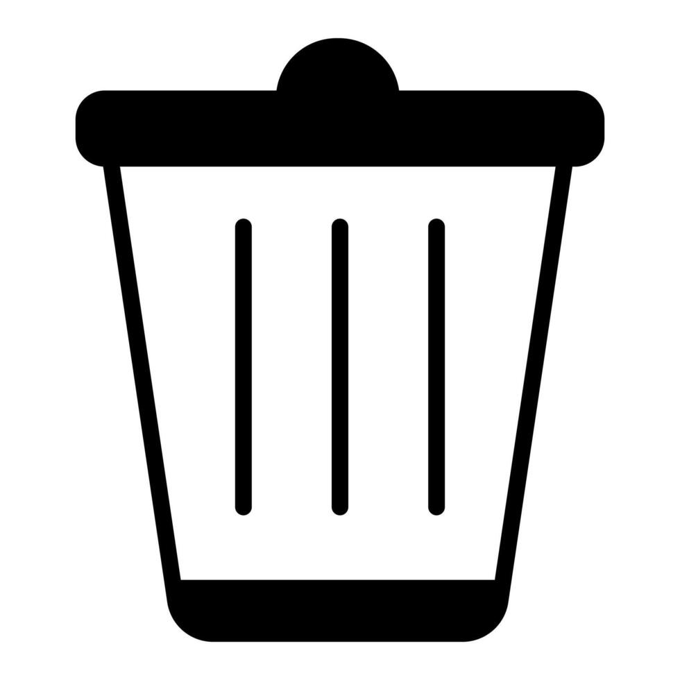 Three simple trash cans icon in different color style vector