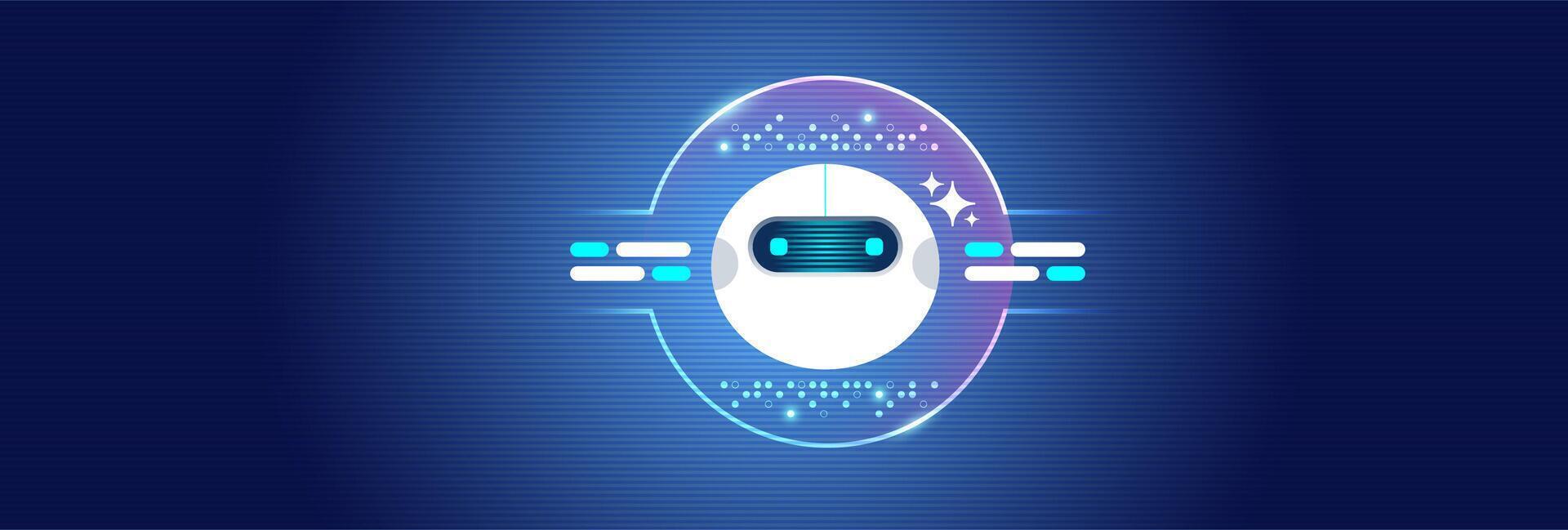 AI Chatbot Virtual Assistant with Futuristic Hologram Interface vector